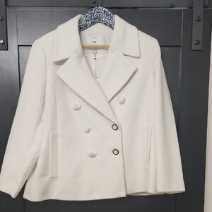 Women’s Double Breasted Peacoat from Free Assembly Cream Size 16/18 XL